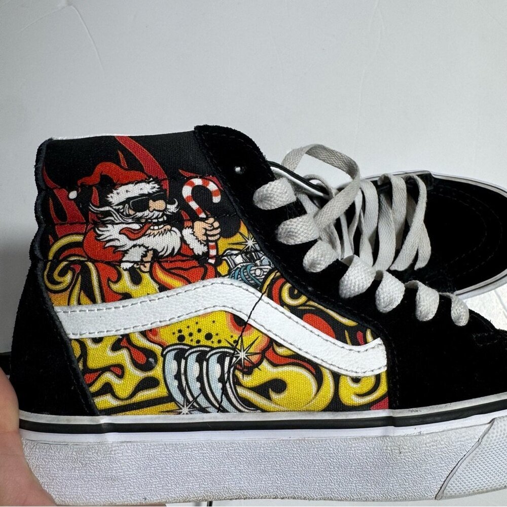 Vans Sk8-Hi Santa Flame Black Sz 4.5 M 6 W Limited Holiday Xmas Streetwear Skate